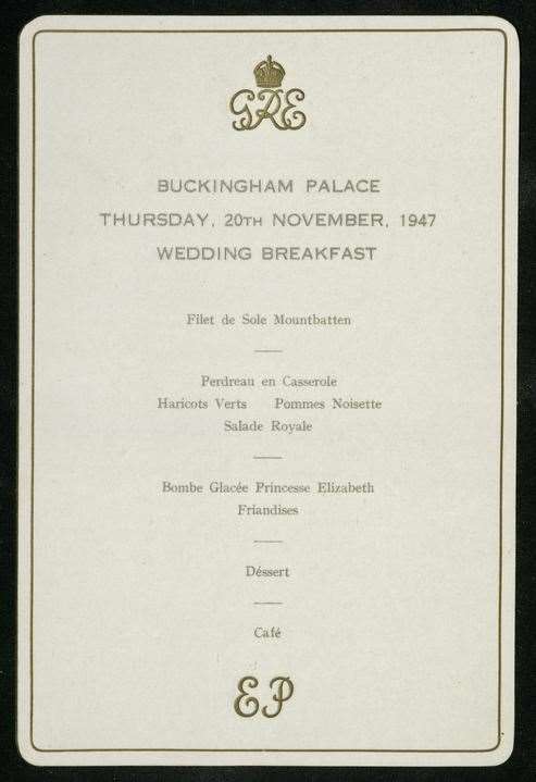 The wedding breakfast menu (Royal Collection Trust/Her Majesty Queen Elizabeth II 2021/PA)