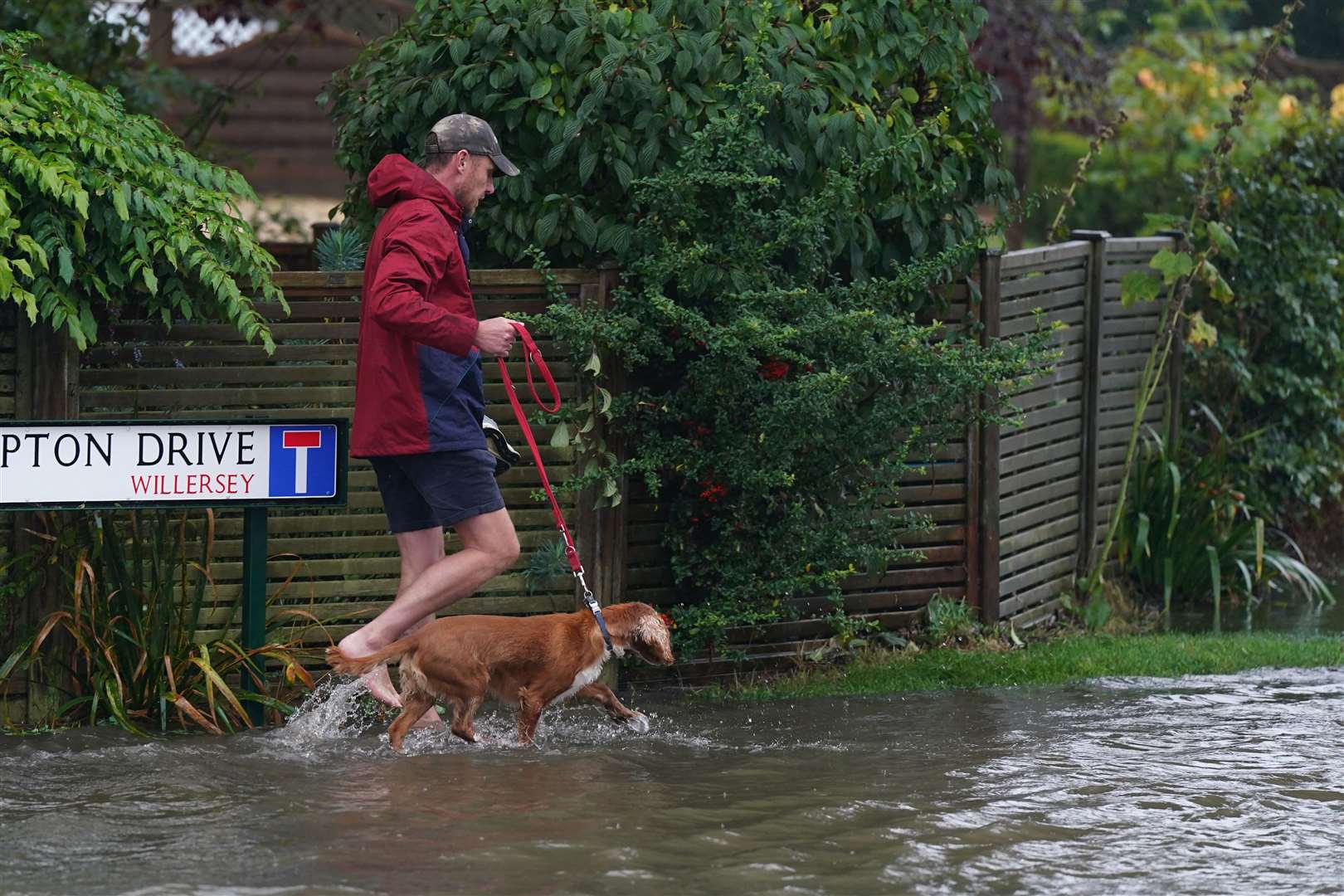 Frampton Drive, in Willersley village, Gloucestershire was also hit by flooding (Jacob King/PA)