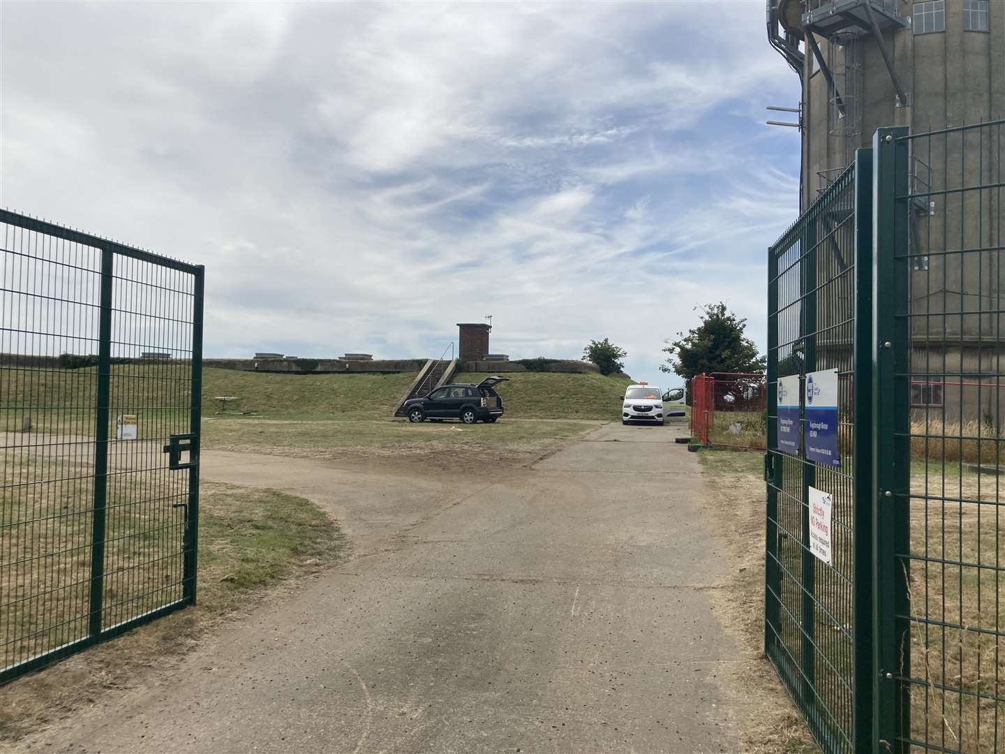 Southern Water engineers at Kingsborough Reservoir following a mains leak led to loss of pressure and supplies cut off to homes on the Isle of Sheppey