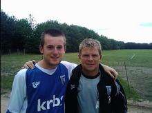 Gills fan Bradley Hewitt with boss Andy Hessenthaler