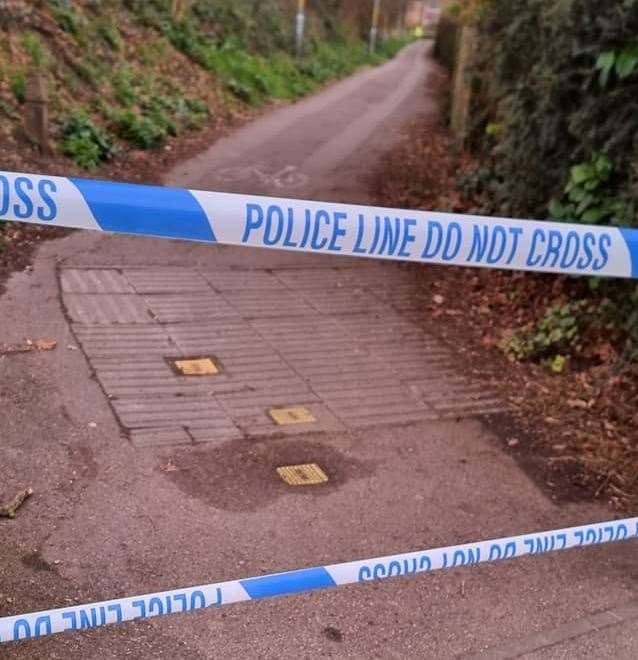 Police were called to the Canterbury alleyway following the attack. Picture: Dan Giff