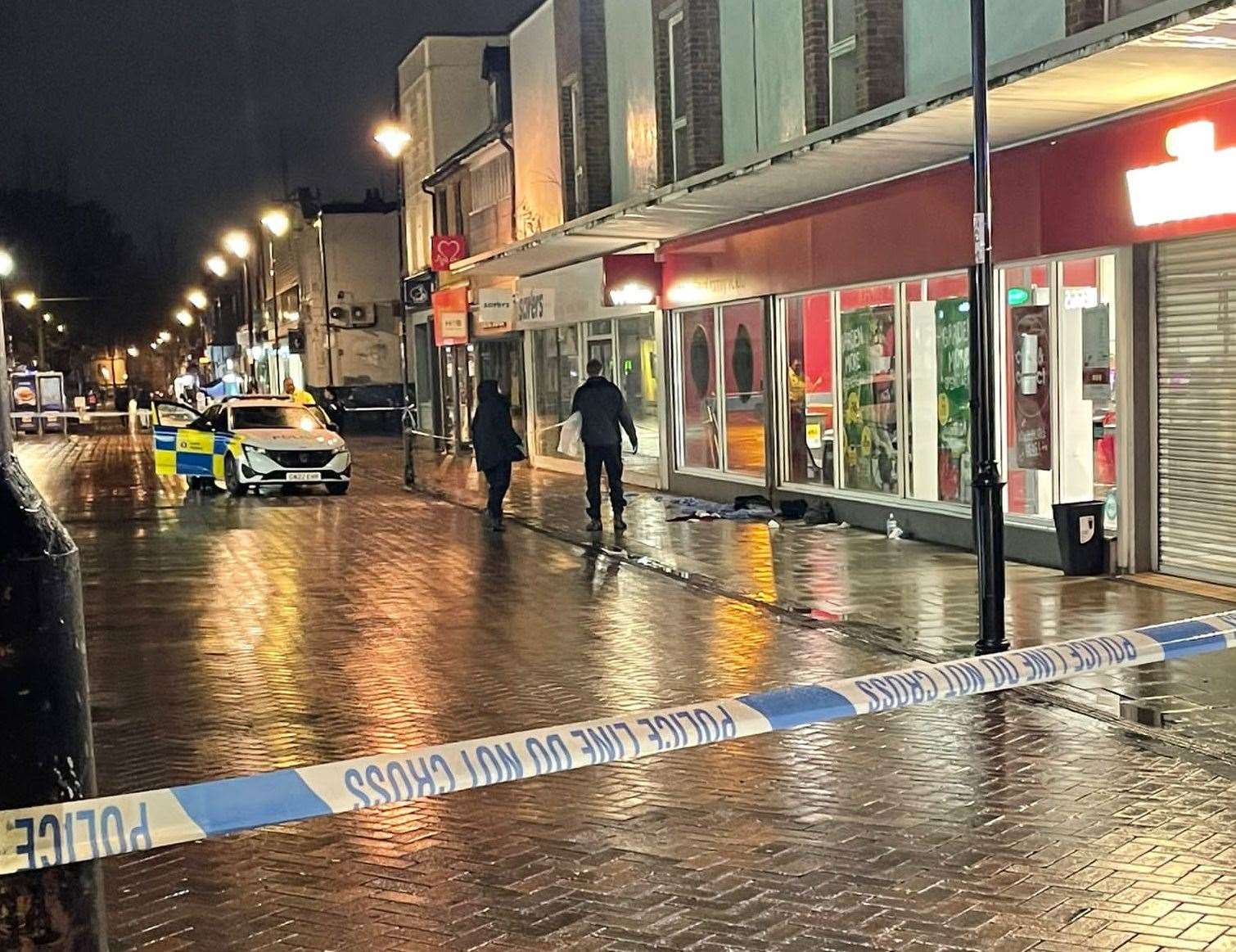 Police cordoned off part of Gillingham High Street after a suspected stabbing