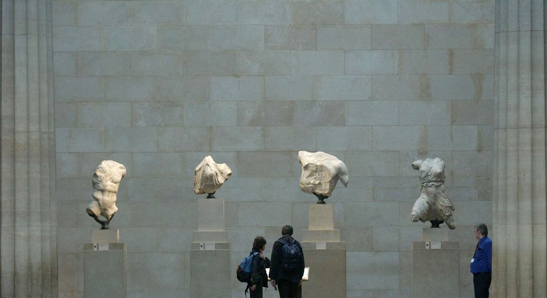 Sections of the Parthenon Marbles in London’s British Museum (Matthew Fearn/PA)