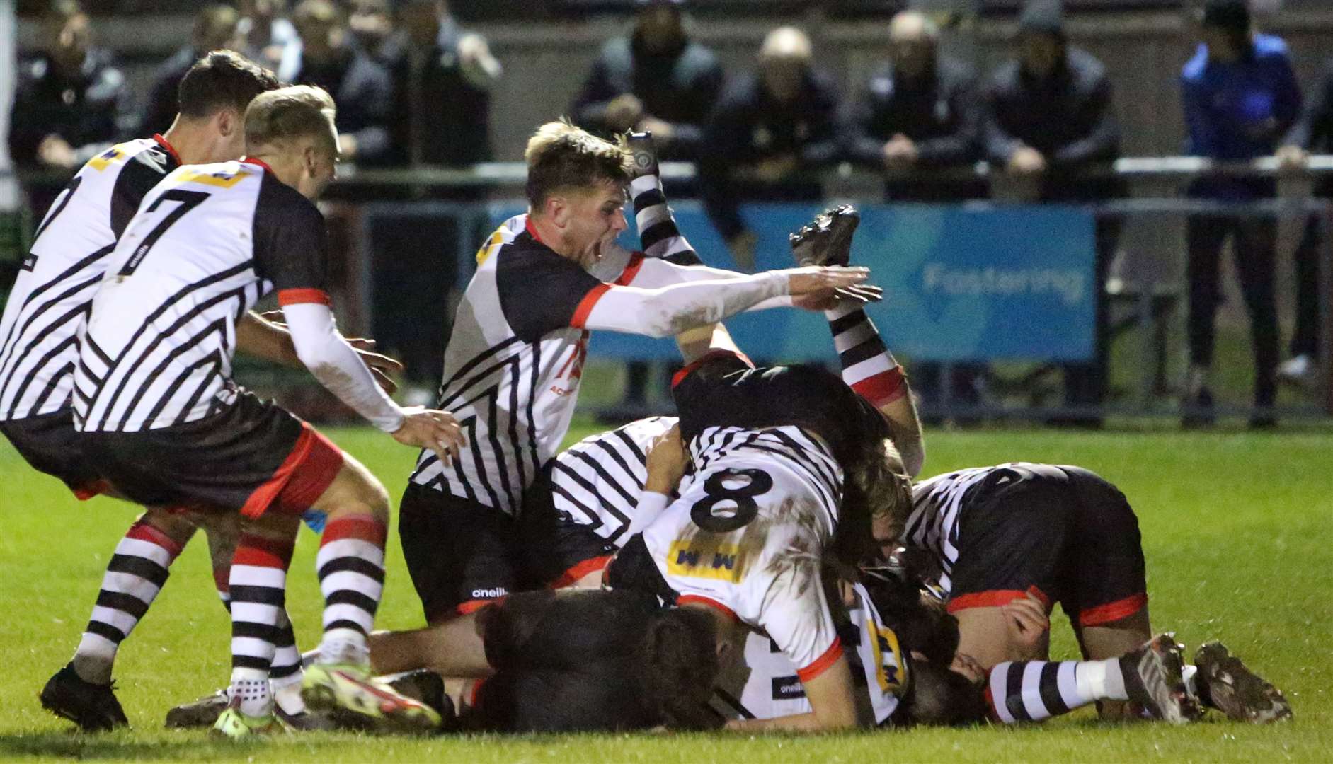 Deal celebrate Jack Penny's winner against Whitstable Town. Picture: Paul Willmott