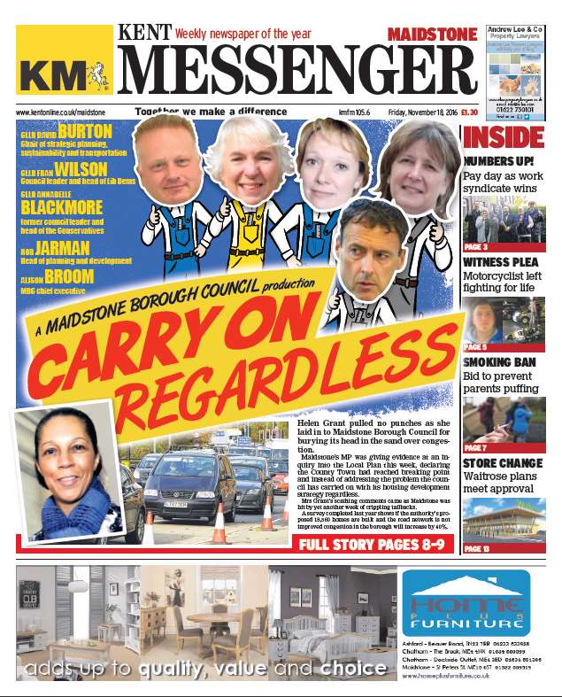 The front page of this week's Kent Messenger