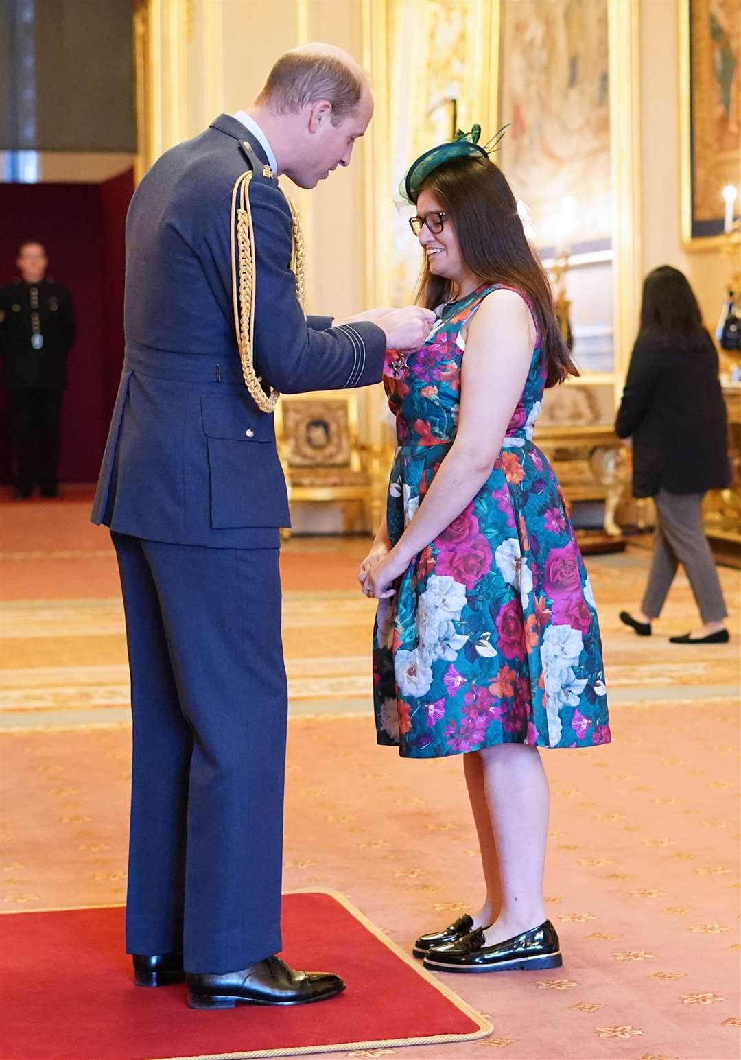 Amelia Collins-Patel was made an MBE by the Duke of Cambridge at Windsor Castle (Dominic Lipinski/PA)