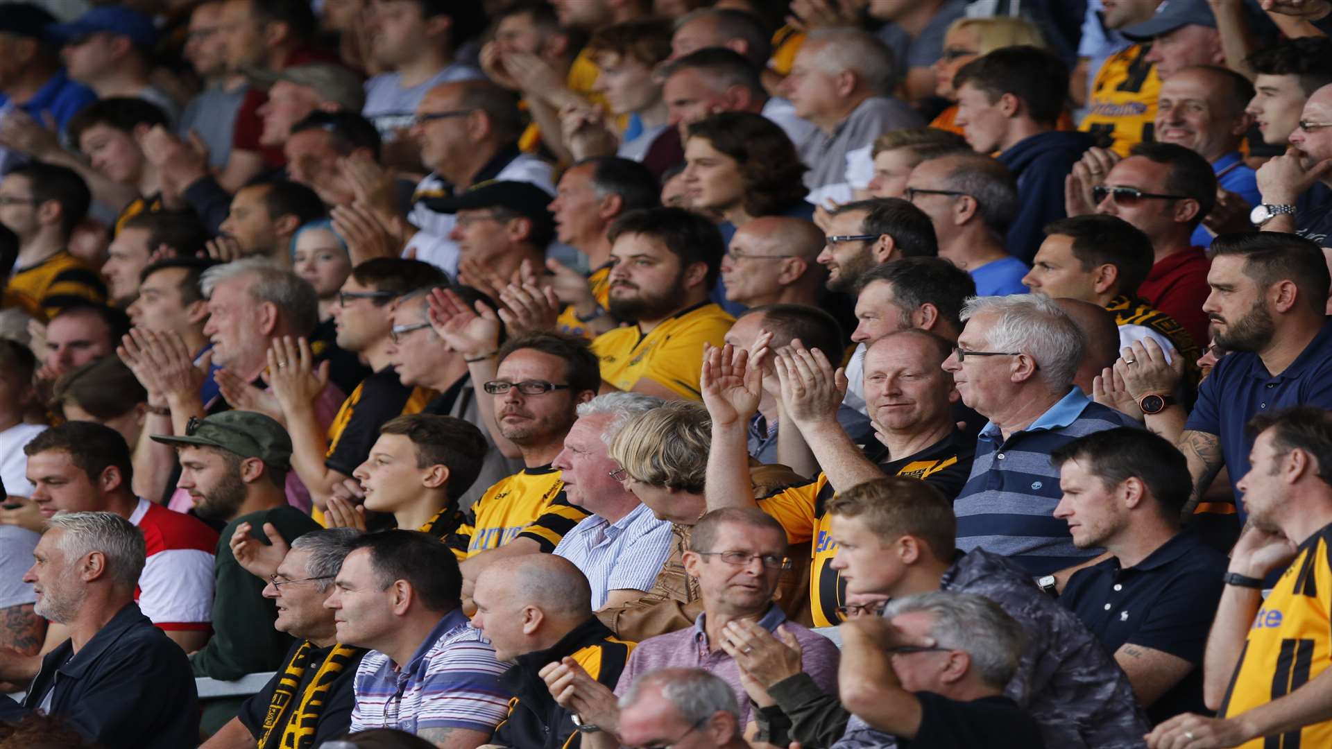 Maidstone fans get behind their team. Picture: Andy Jones