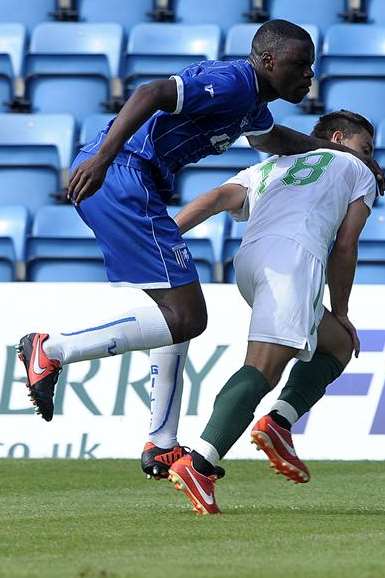 Defender Bondz N’Gala, in action against New York Cosmos at Priestfield on Friday afternoon, has been released.