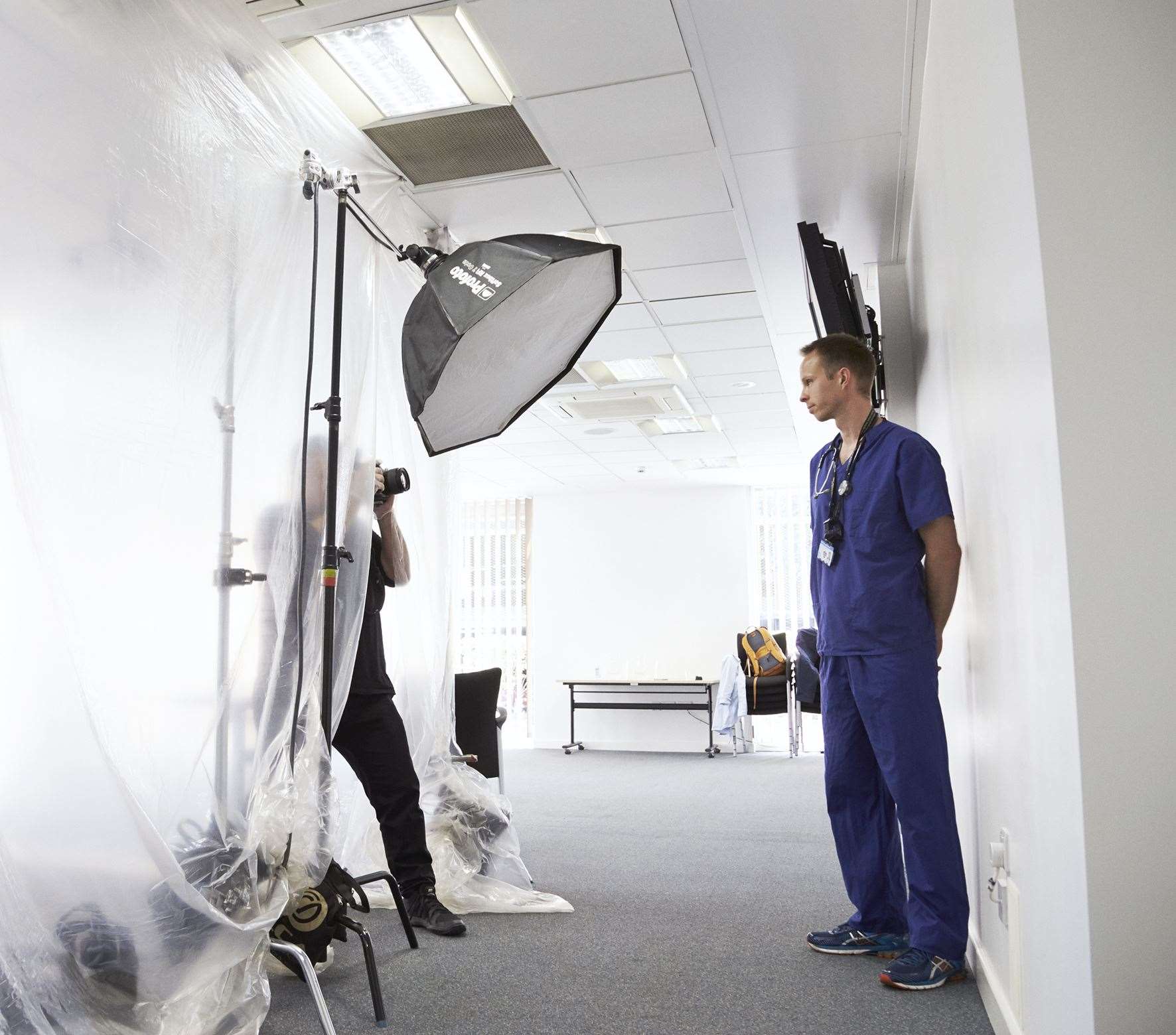 Rankin taking a picture of a frontline NHS worker during the coronavirus crisis (Rankin Agency)