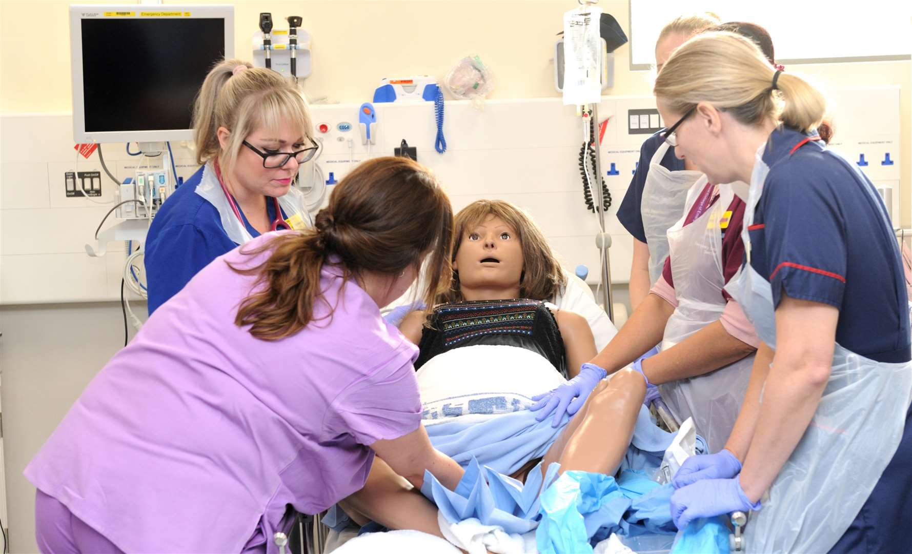 A simulation day at Medway Maritime Hospital sees doctors oversee a birth