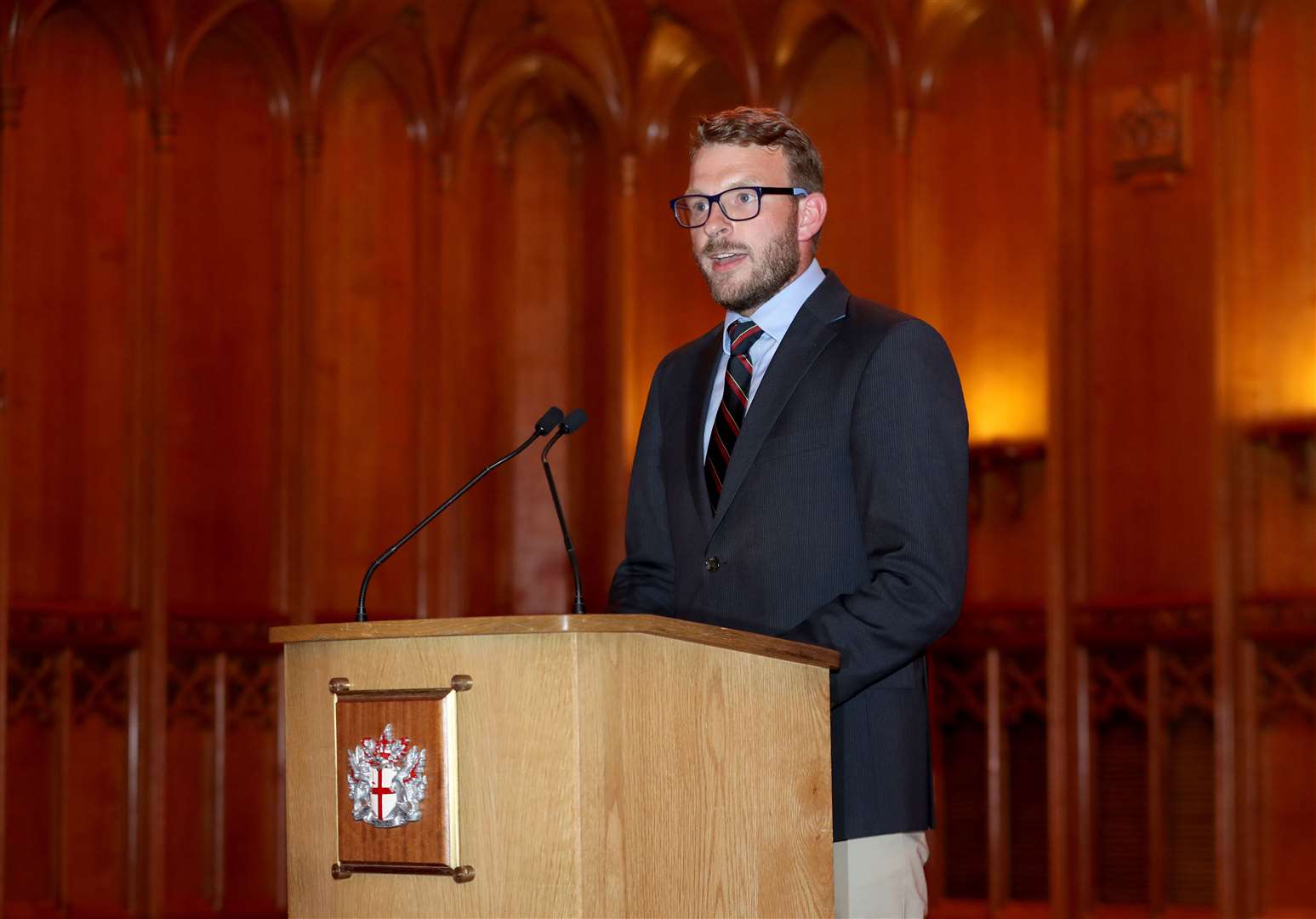 JJ Chalmers speaking at a reception to celebrate the fifth anniversary of the Invictus Games in 2019 (Chris Jackson/PA)