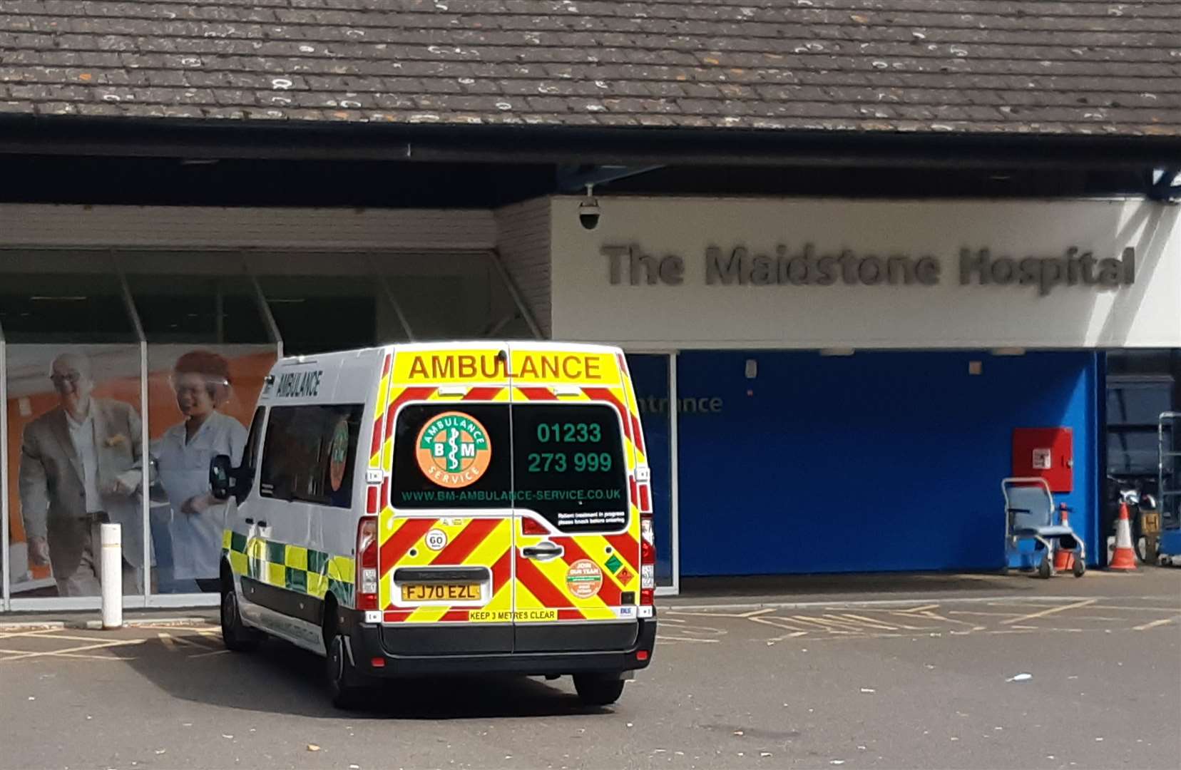 Mr Morris said he was forced to park between two ambulances at Maidstone Hospital