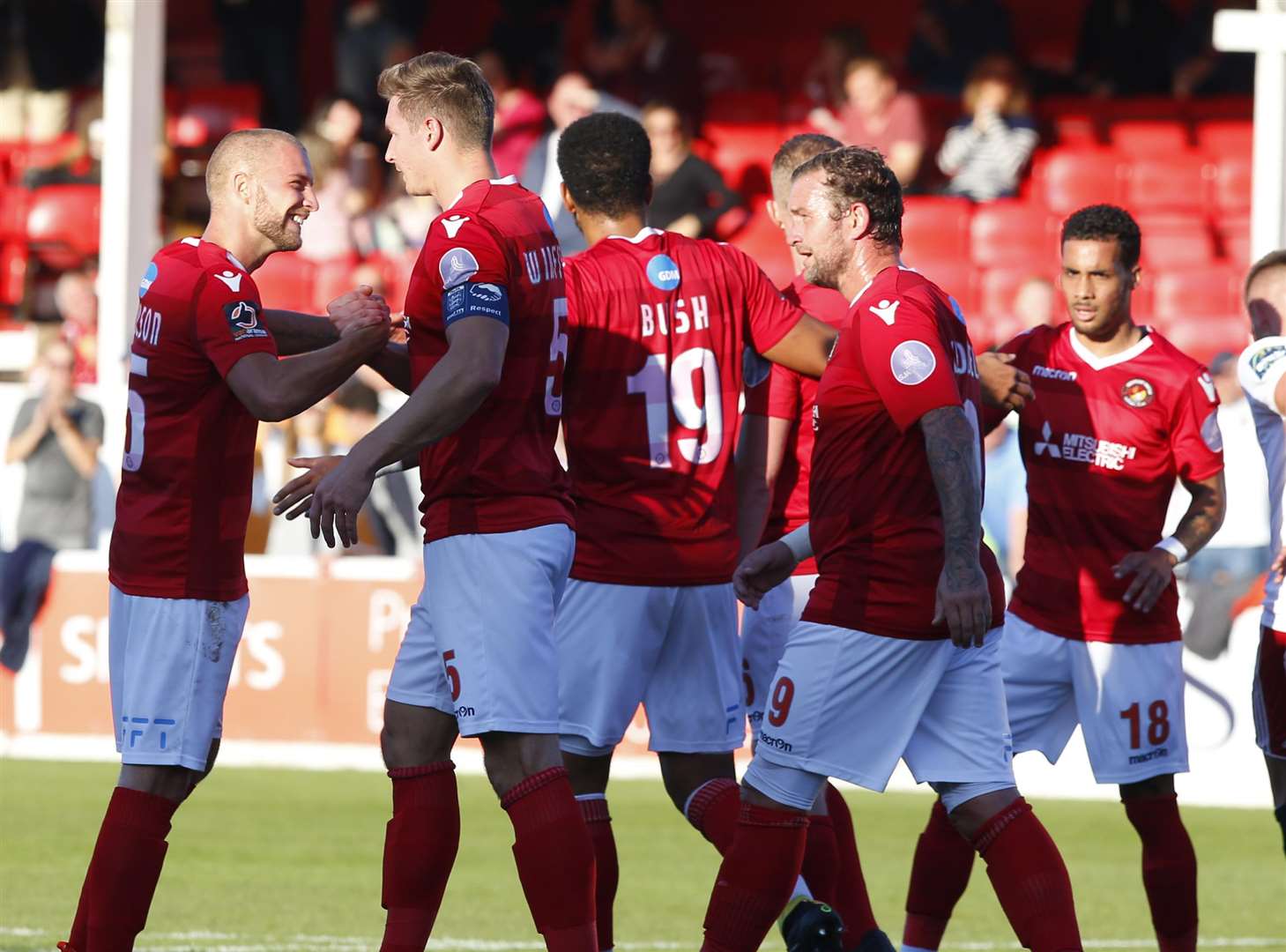 Luke Coulson and Dave Winfield (left) both scored for Ebbsfleet against Worthing Picture: Andy Jones