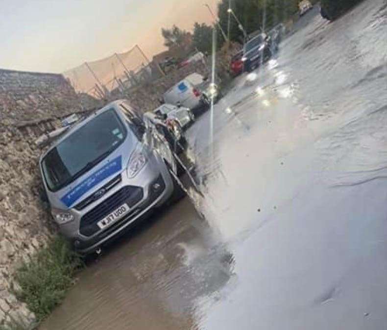 Flooding in Priory Road, Dartford. Images: UKNIP