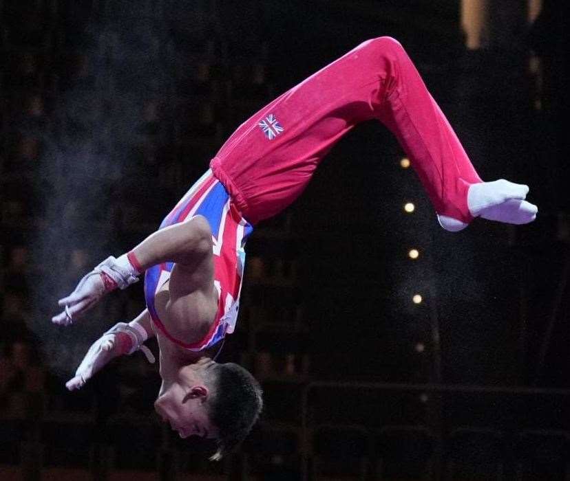 Oakley Banks in action at the European Championships in Germany. Picture: British Gymnastics