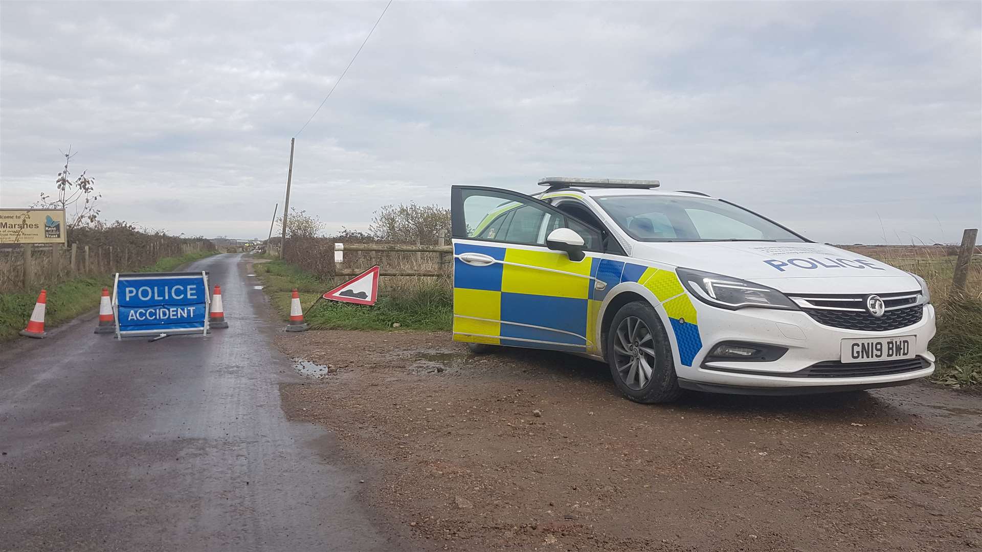 Police at the scene on Monday morning