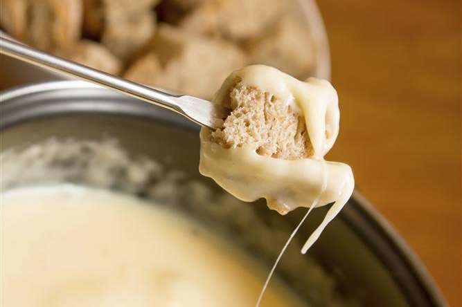 A traditional cheese fondue