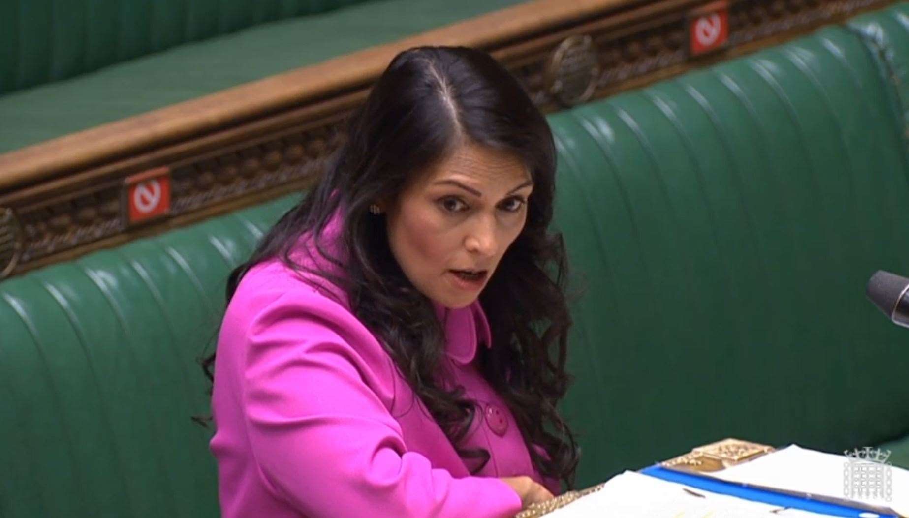 Home Secretary Priti Patel making a statement to MPs in the House of Commons (PA)