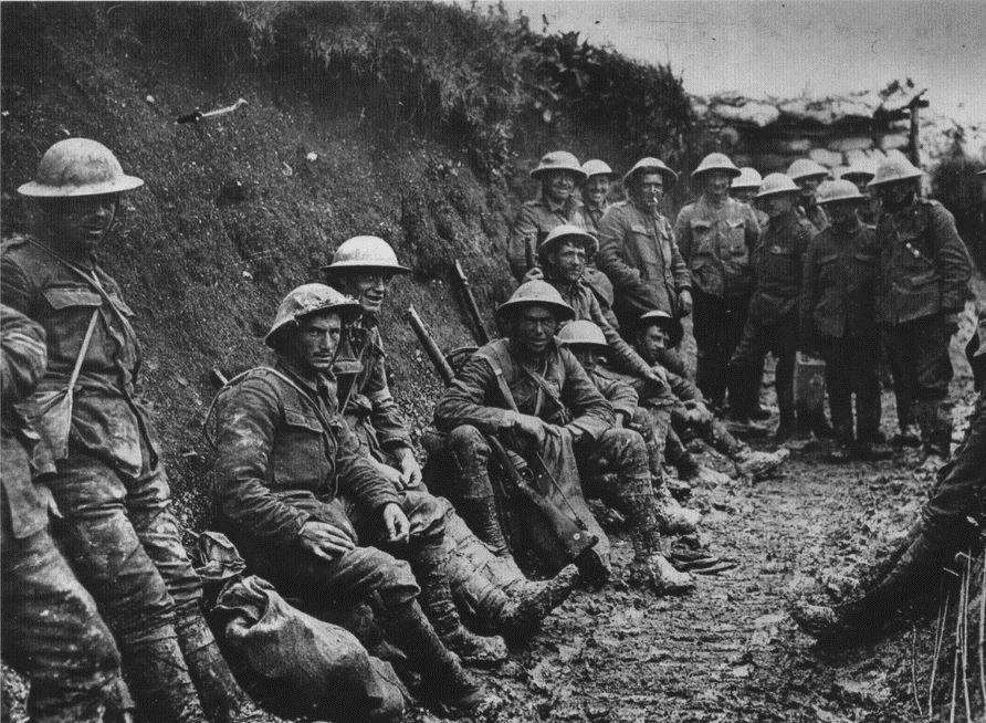 British soldiers in the trenches of the Somme