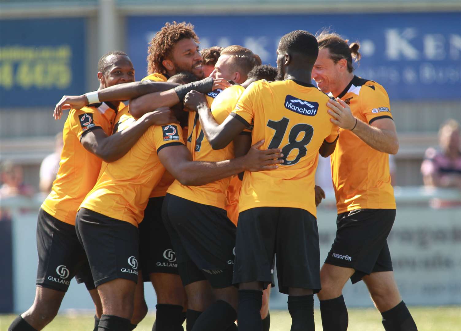 Dan Wishart is in there somewhere after opening the scoring against Chelmsford Picture: John Westhrop