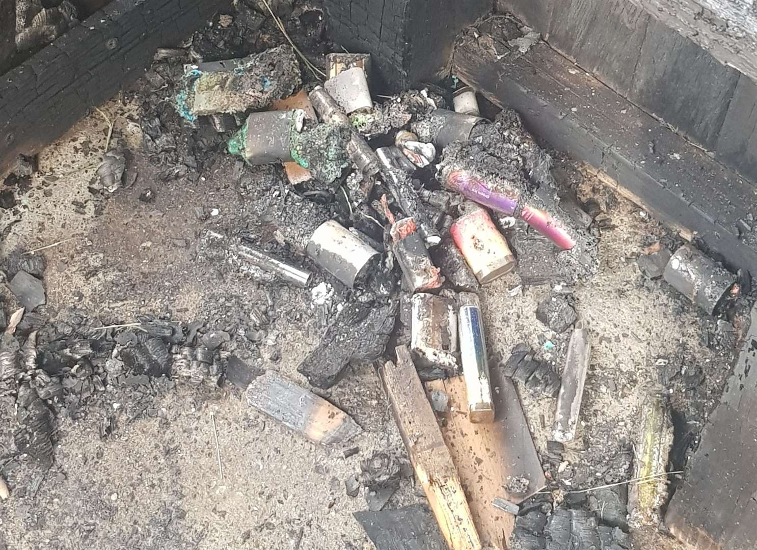 Photos of the aftermath of the fire show discarded vapes and rubbish left behind