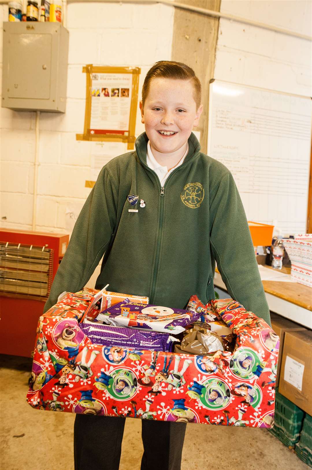 Deal Parochial School council and head teacher visiting to deliver wrapped gift boxes which have been donated by pupils and parents