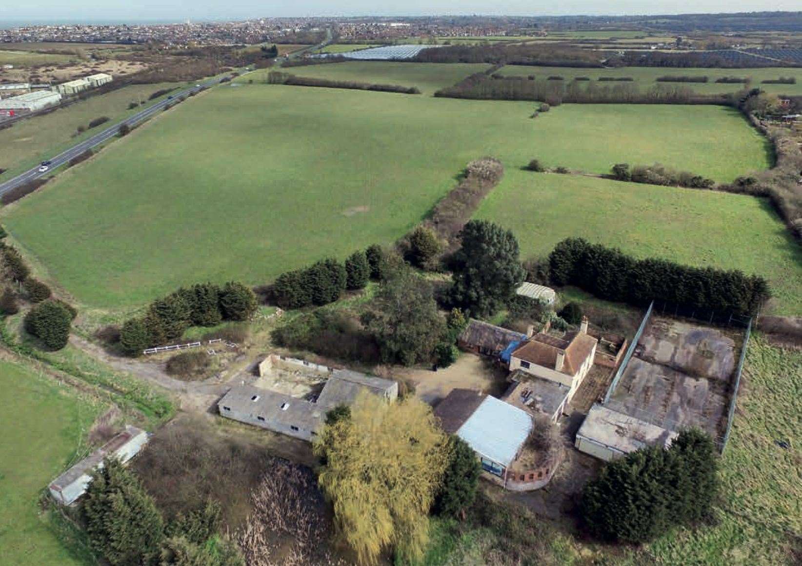 A new secondary school at Bodkin Farm in Chestfield could help alleviate traffic issues into Canterbury. Pic: Strutt & Parker