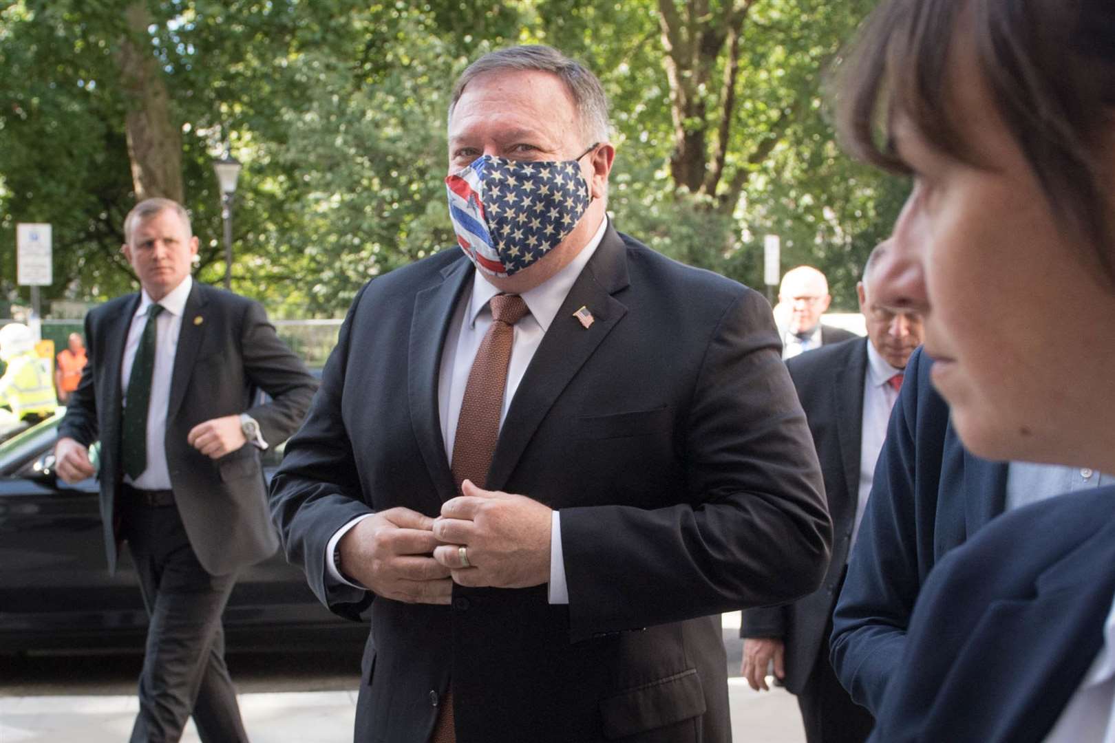 United States Secretary of State, Mike Pompeo arrives at the In And Out Club in London to meet backbench MPs and members of the Henry Jackson Society (Stefan Rousseau/PA)