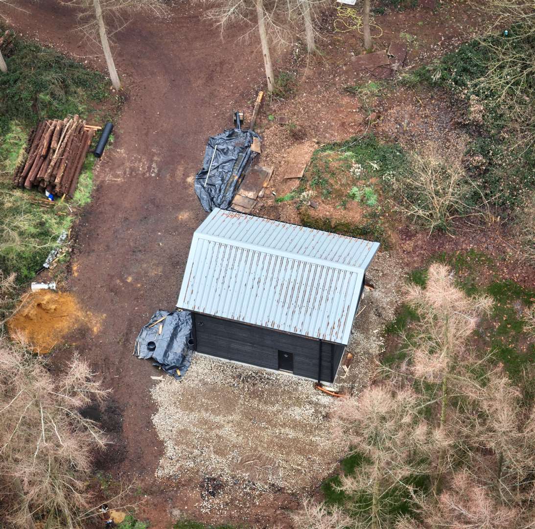 A building in woodland at Adisham