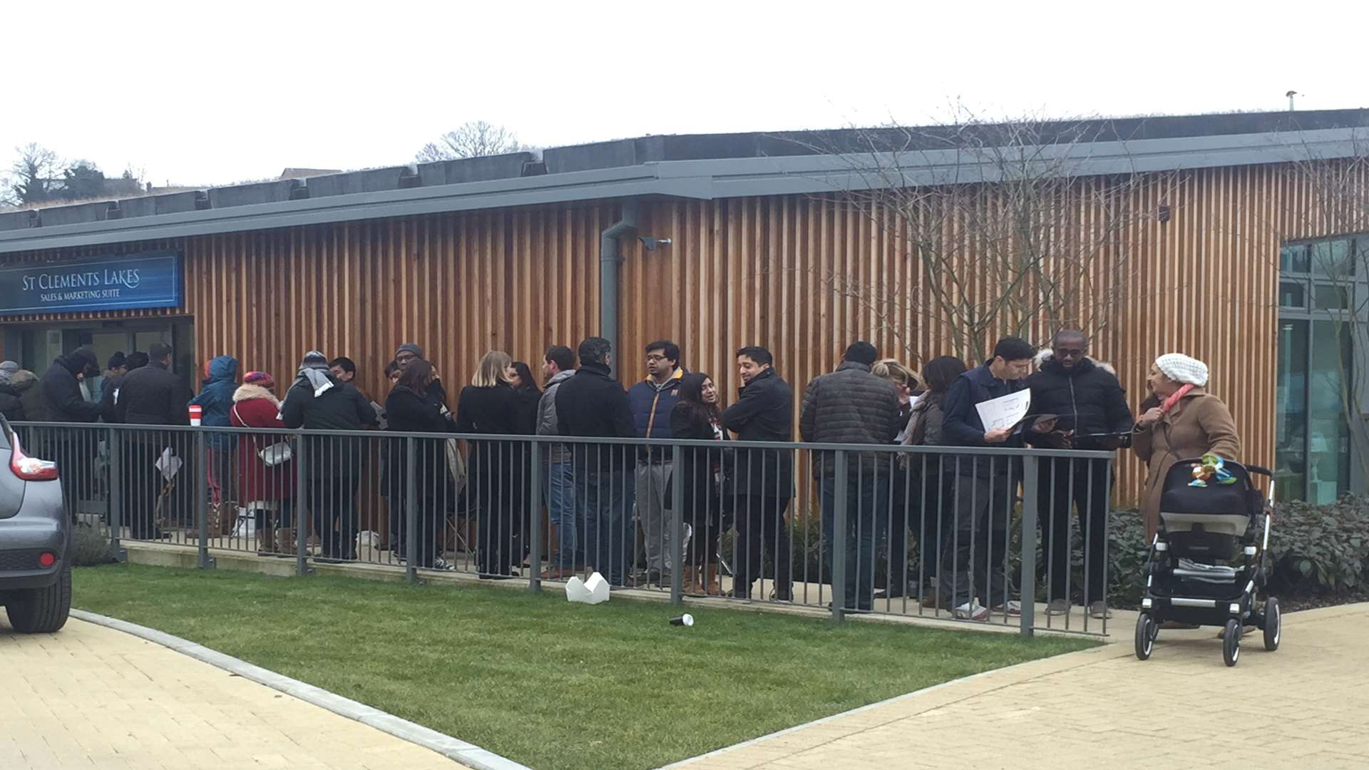 People queuing for homes at St Clements Lakes