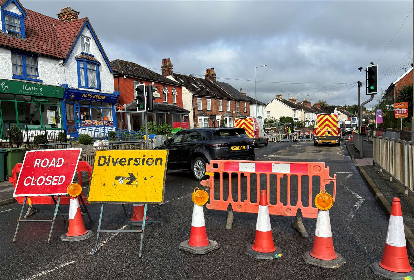 Motorists have been unable to access the town centre from Hythe Road due to the works