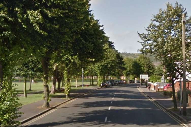 Radnor Park Road in Folkestone where a man was injured last night. Picture: Google