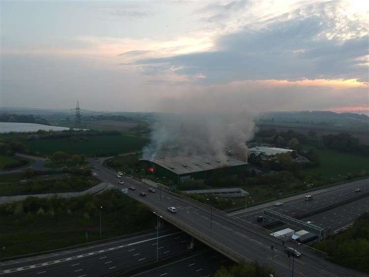 An aerial view of the fire. Picture: Matt Joners (13585468)