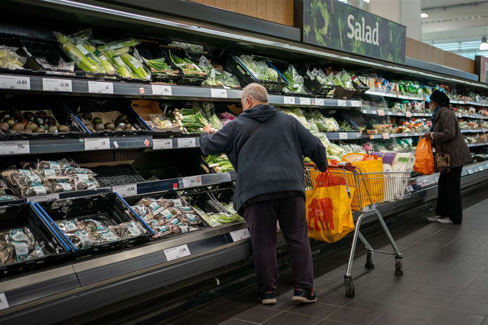 The price of a basket filled with 15 standard food items rose by £1.32 (Aaron Chown/PA)