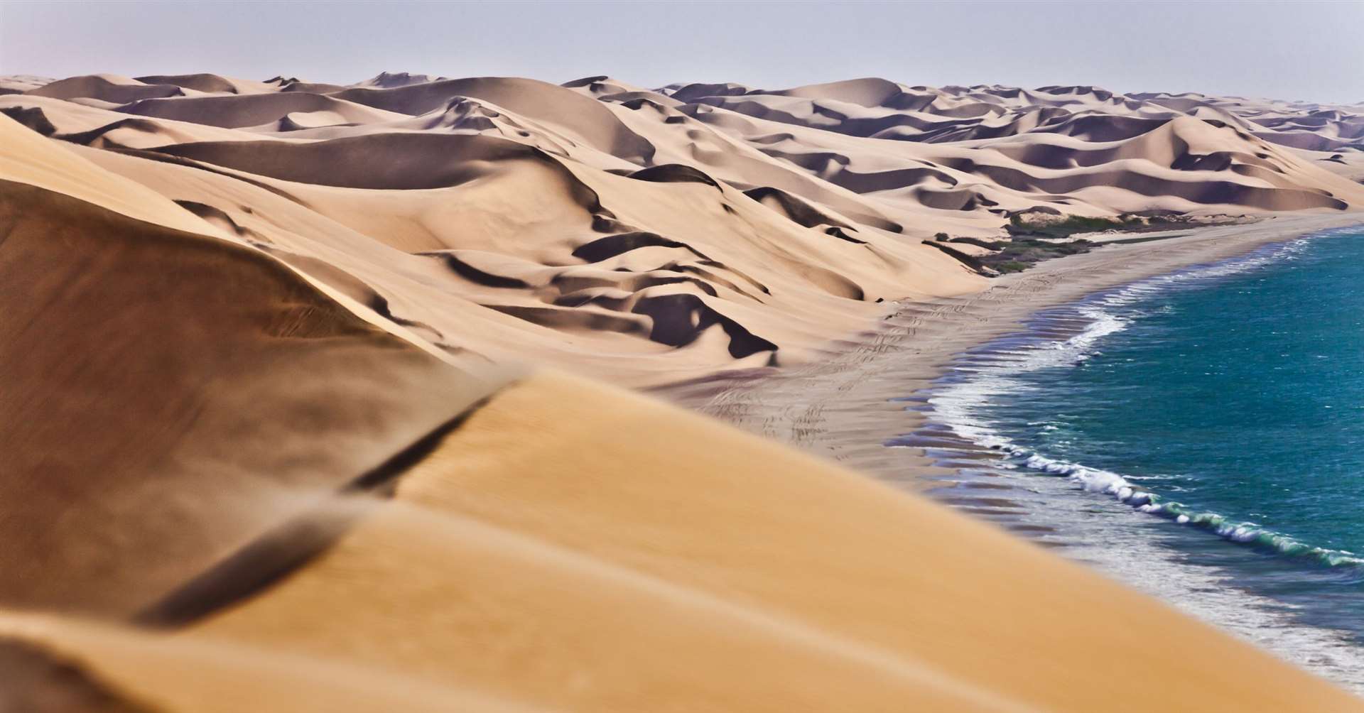 The world's oldest desert, the Namib Desert has existed for at least 55 million years, completely devoid of surface water but bisected by several dry riverbeds.