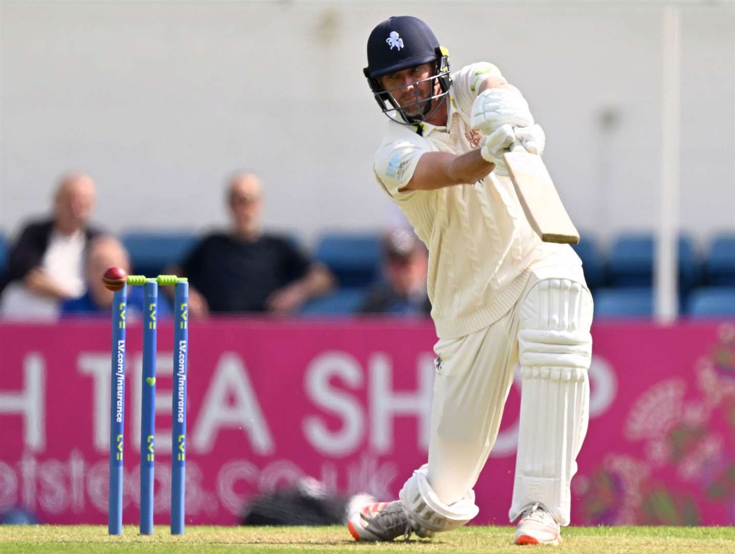 Michael Hogan made 43 from 48 balls for Kent at The Oval. Picture: Keith Gillard