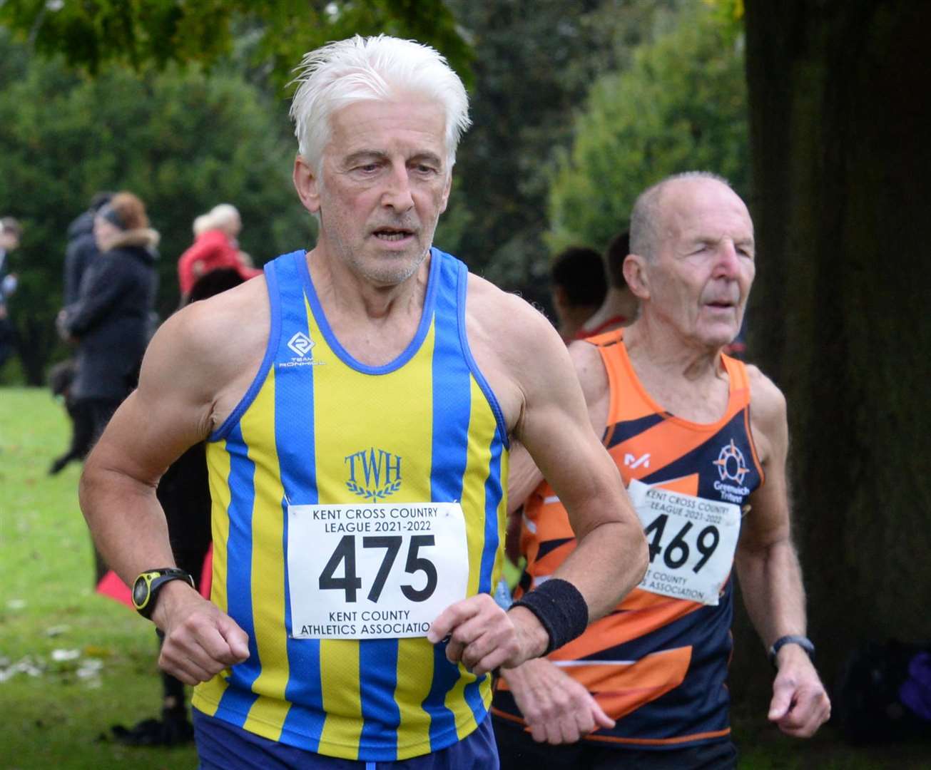 No.475 Alan Cheek of Tunbridge Wells Harriers racing in the men's vet 70 race. Picture: Chris Davey (52348057)