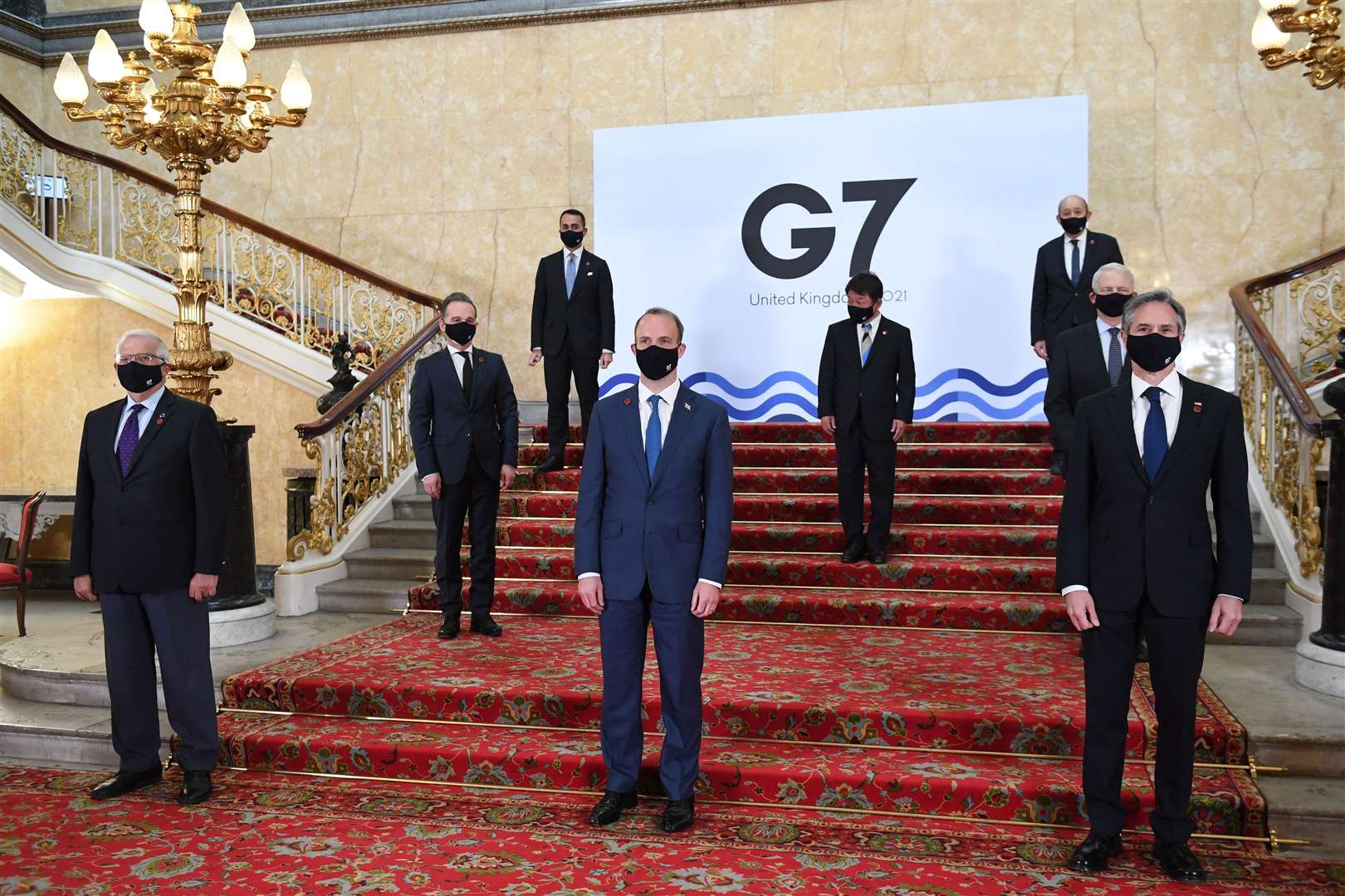 Dominic Raab welcomed his counterparts to Lancaster House for the G7 meeting (Stefan Rousseau/PA)