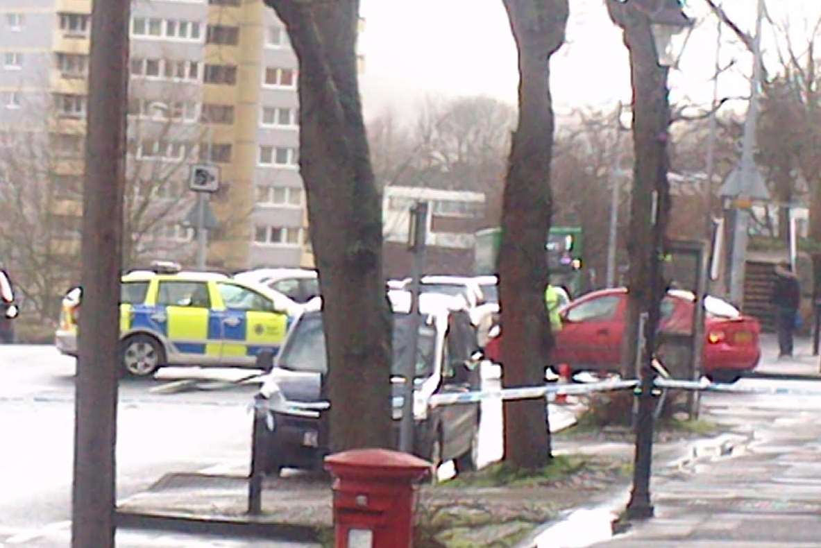 Police block access to the depot in Chatham