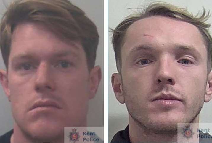 Robert Shearmur, left, and Harry Darke have been ordered to pay back £170,000 or face an additional prison sentence. Photo: Kent Police