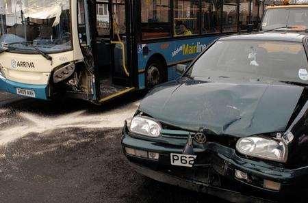 The scene of the crash in Goudhurst Road, Twydall