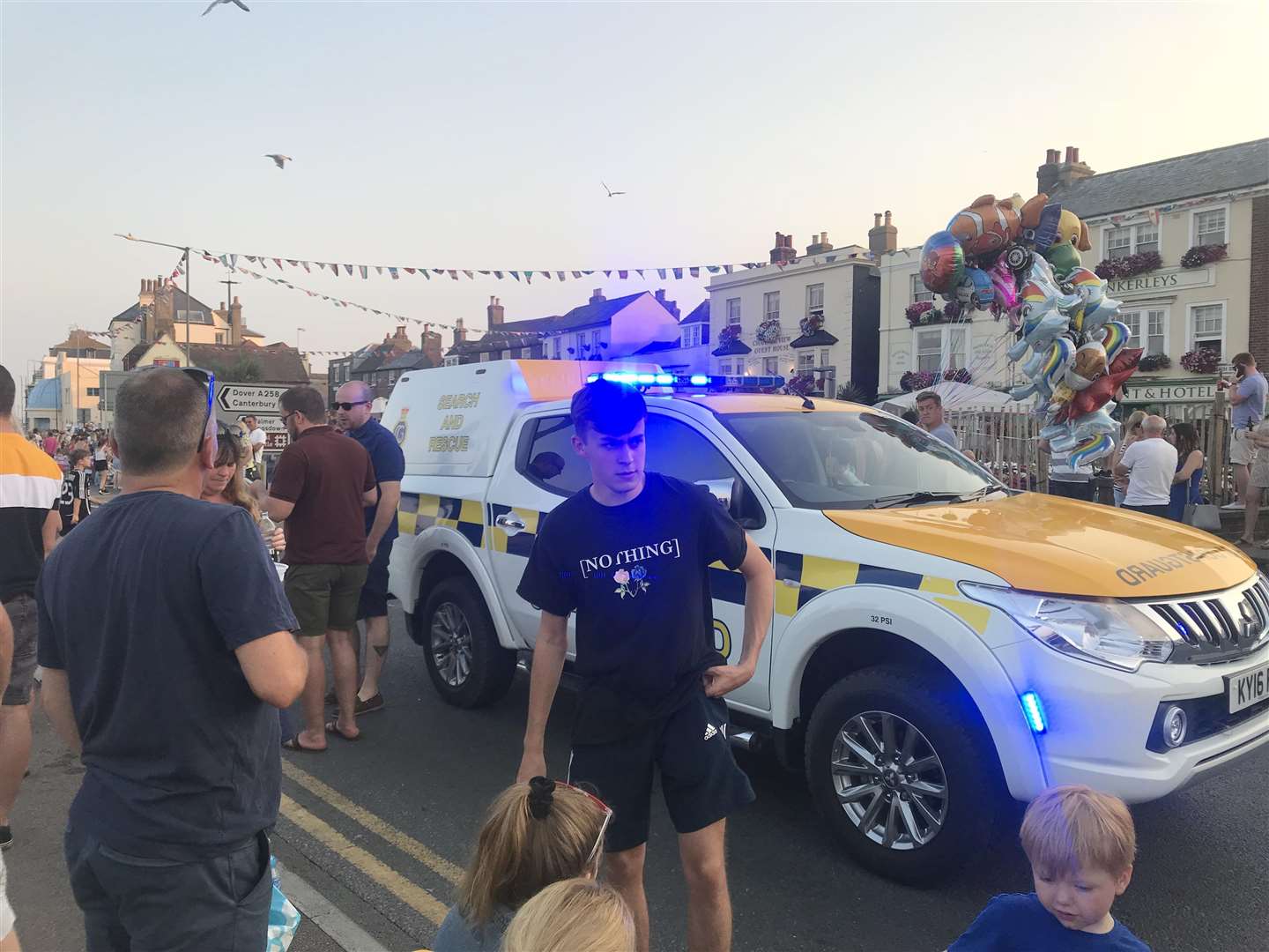 HM Coastguard were leading the parade before they were called down to help with the incident on the beach (3307522)