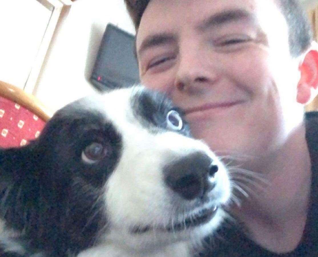 Calum Mcshane with his border collie Lucy who died at Gillingham Park