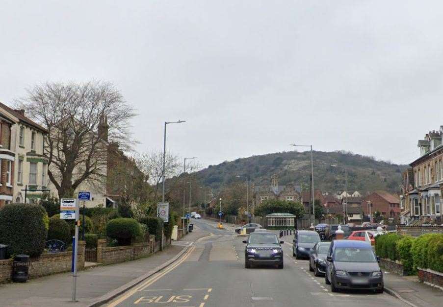 The crash happened in Folkestone Road, Dover. Picture: Google
