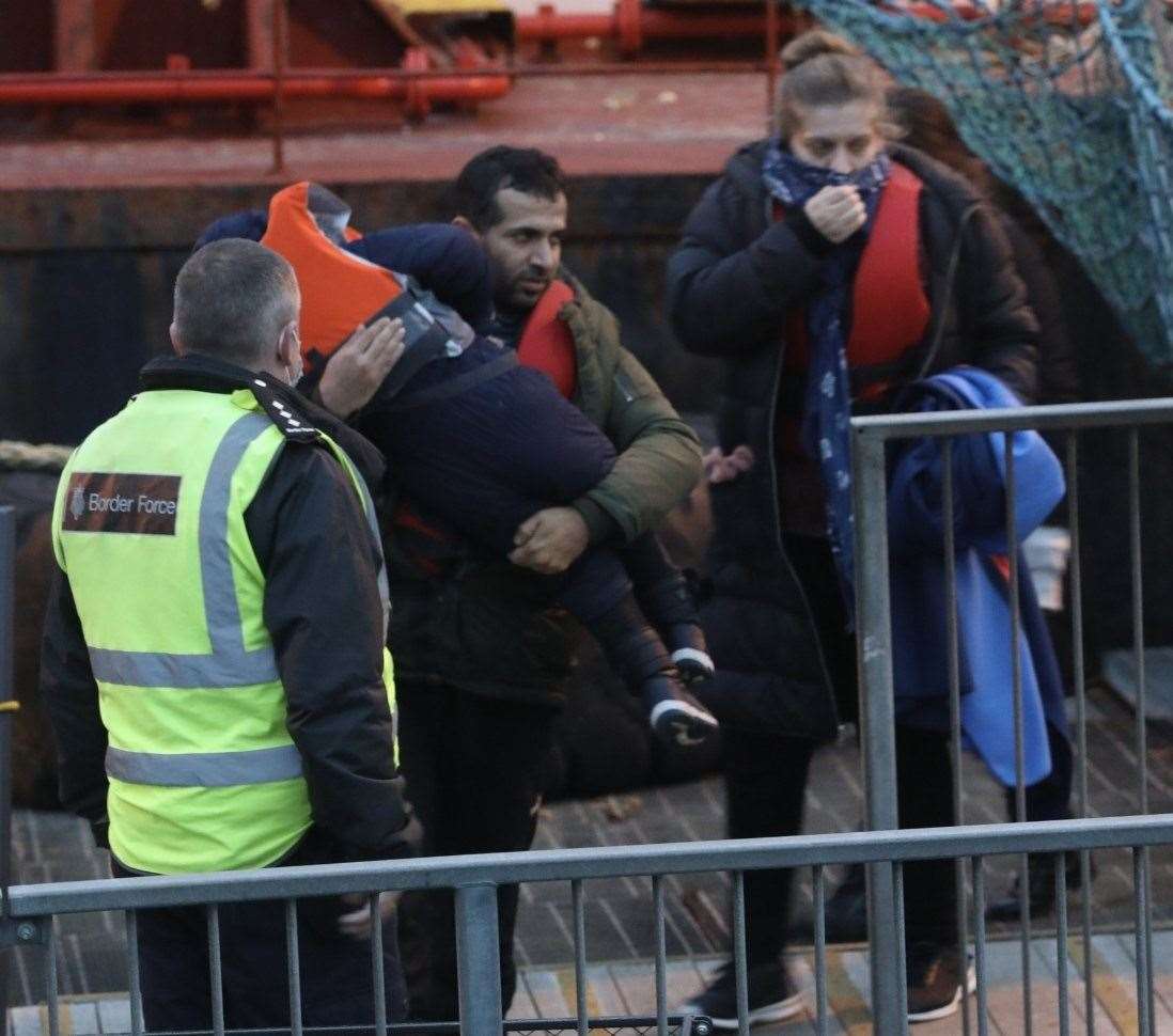 A man and his young son were found on a kayak trying to cross the channel. Photo: UKNiP