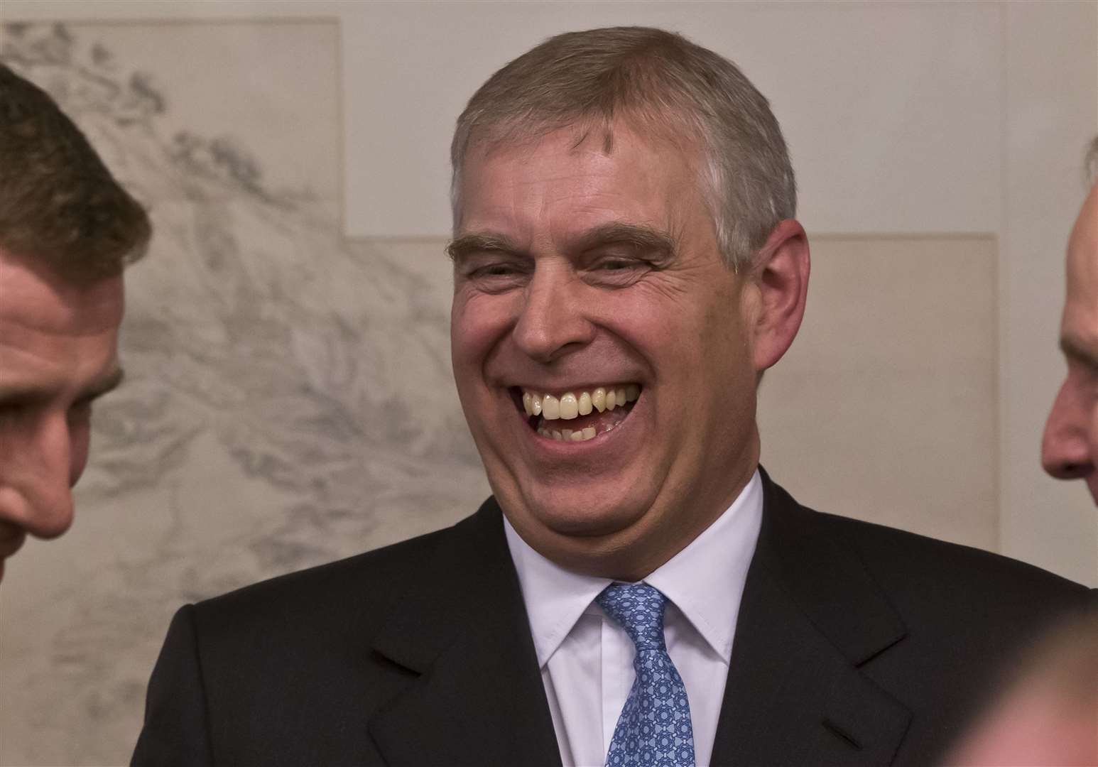 The Duke of York laughs during a reception with business leaders at the sideline of the World Economic Forum in Davos (Michel Euler/PA)