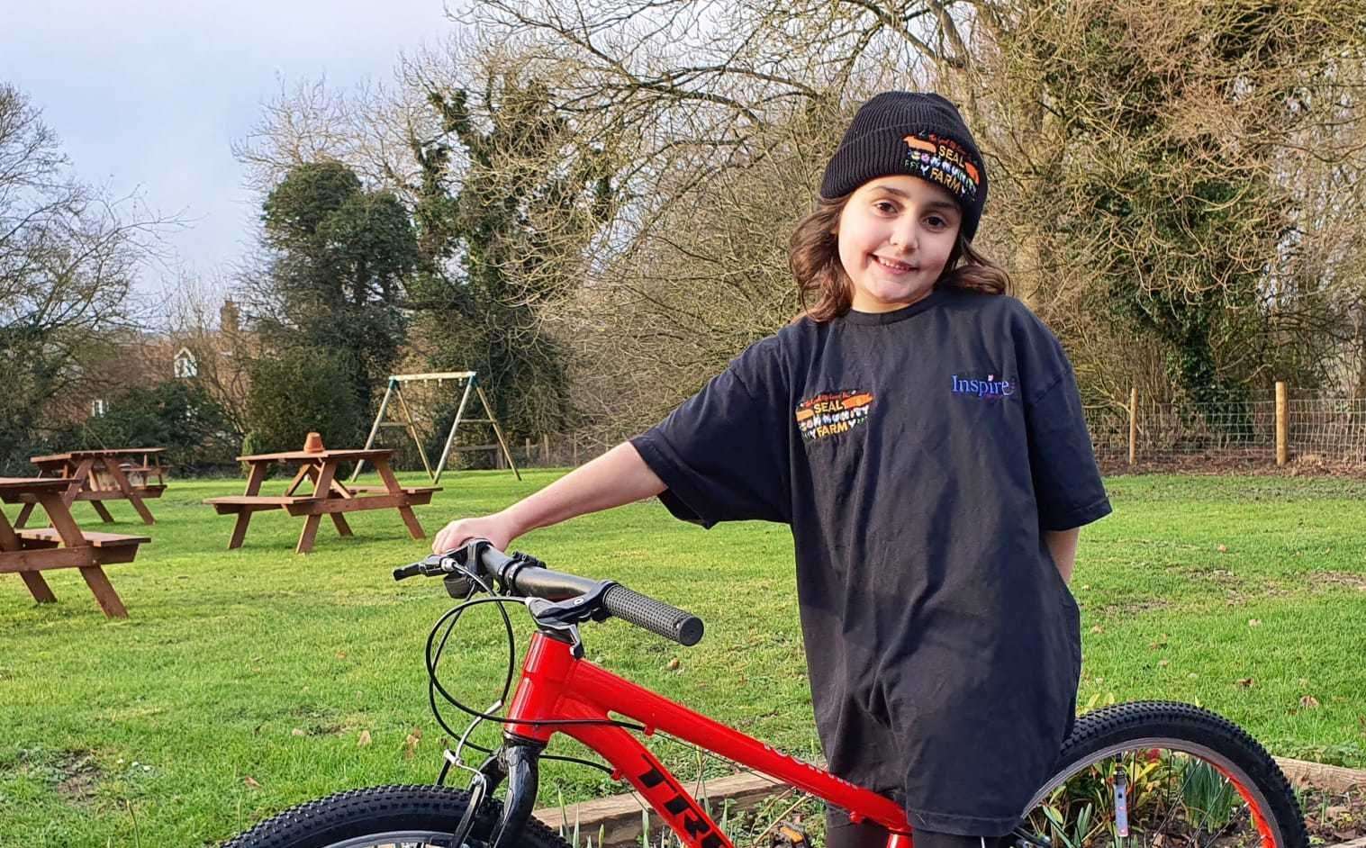 Maia has raised more than £1,000 for the farm at Seal CE Primary School while doing the challenge