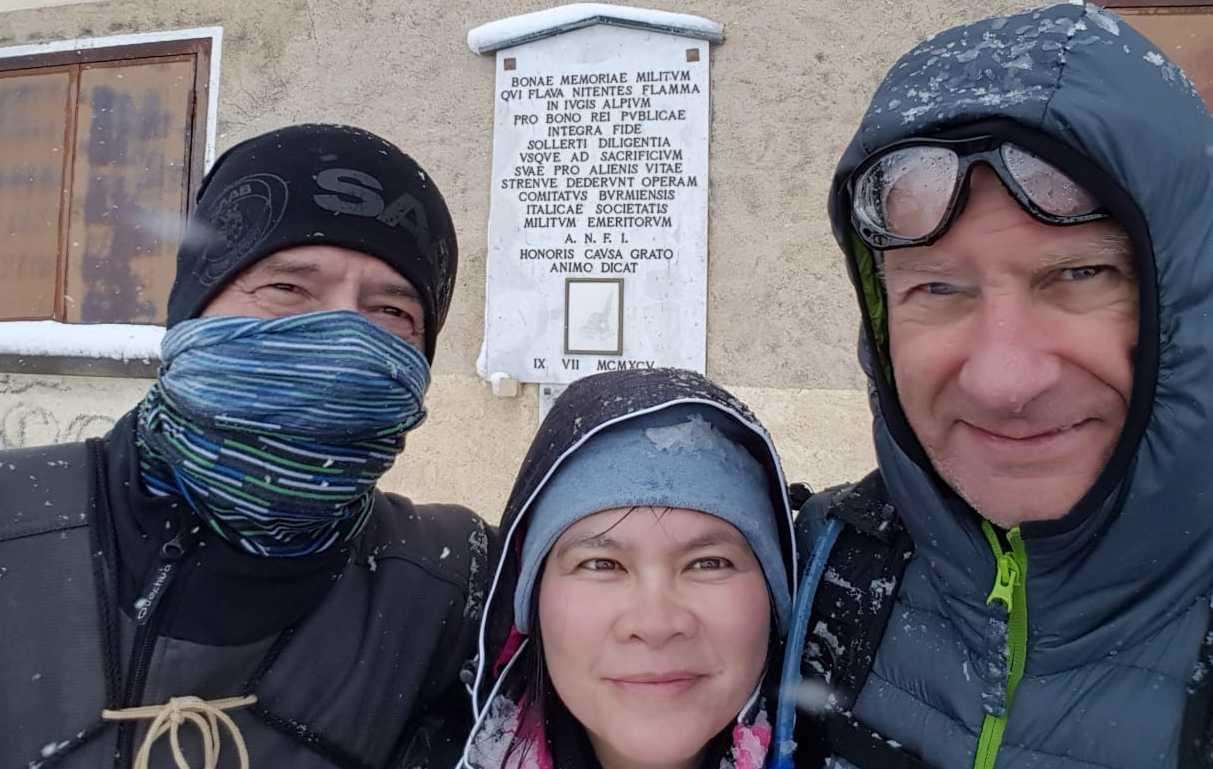 Maurice (left) with friends Tuyen Nguyen and Ian Boyd.