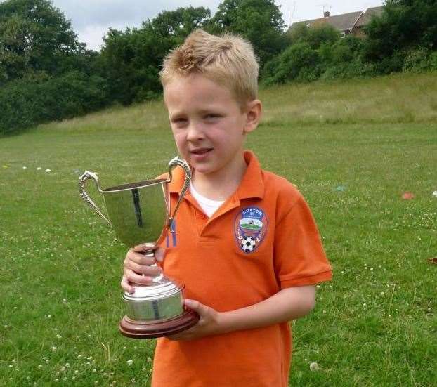 Harvey White with his top scorer award at Cuxton 91