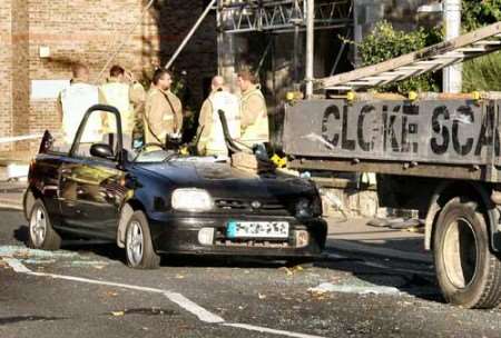 Emergency services at the scene of the accident. Picture courtesy Mike Wills, Sky Photos